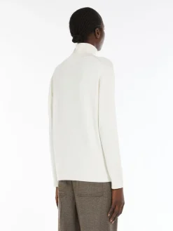 Silk and wool polo-neck sweater