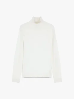 Silk and wool polo-neck sweater