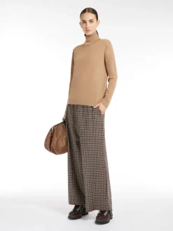 Silk and wool polo-neck sweater
