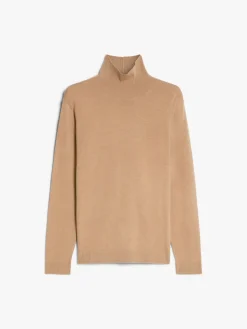 Silk and wool polo-neck sweater