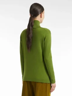 Silk and wool polo-neck sweater