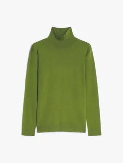Silk and wool polo-neck sweater