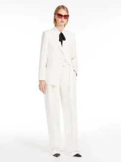 Silk blouse with bow tie