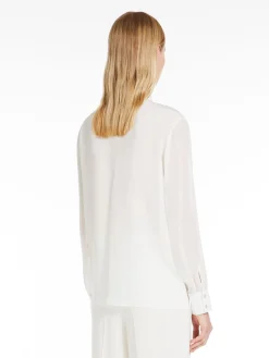 Silk blouse with bow tie