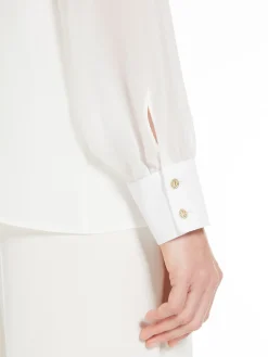 Silk blouse with bow tie