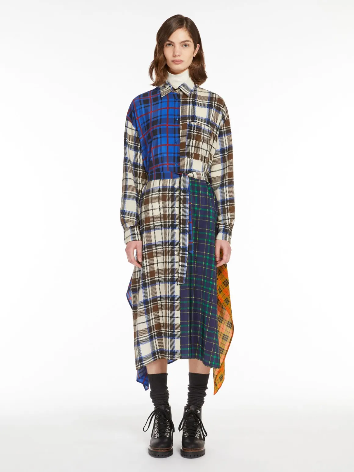 Silk patchwork dress