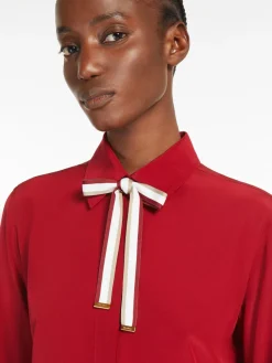 Silk shirt with bow tie
