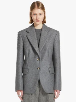 Single-breasted blazer with studs