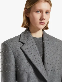 Single-breasted blazer with studs