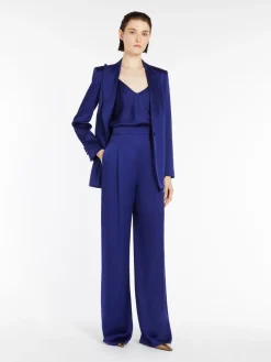 Single-breasted envers satin blazer