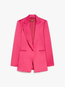 Single-breasted envers satin blazer