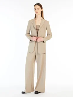 Single-breasted technical jersey blazer
