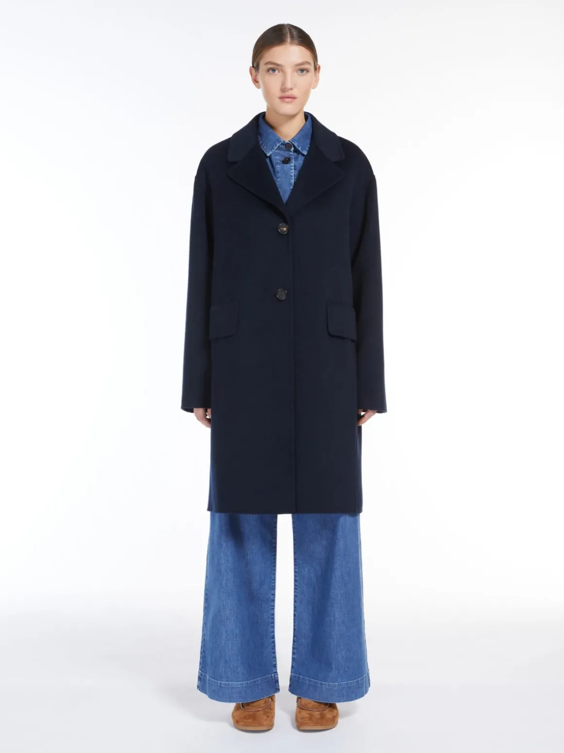 Single-breasted wool coat