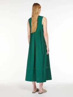 Sleeveless cotton-blend dress