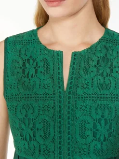 Sleeveless cotton-blend dress