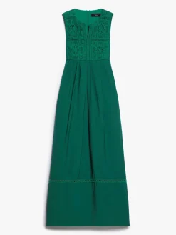 Sleeveless cotton-blend dress