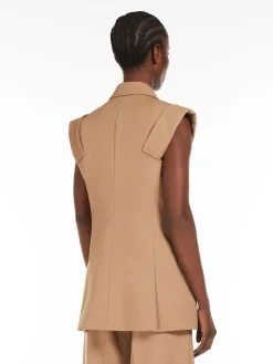 Sleeveless gabardine jacket