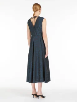 Sleeveless jacquard cotton dress