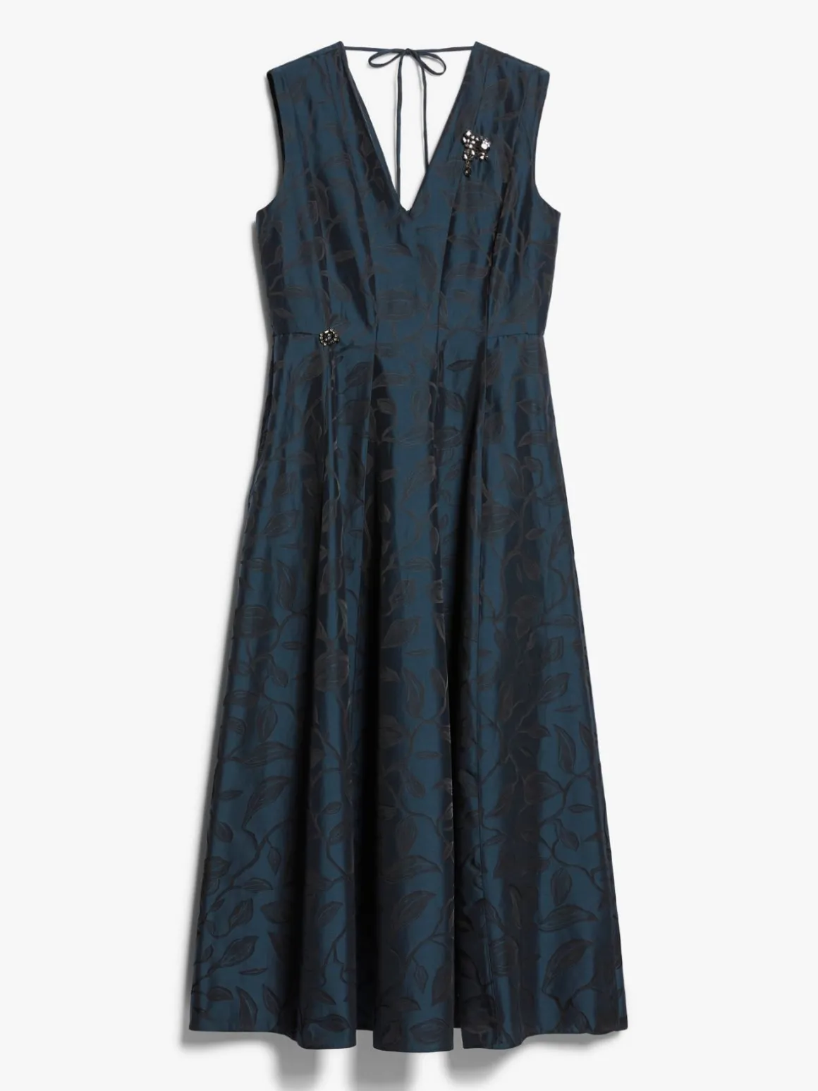 Sleeveless jacquard cotton dress