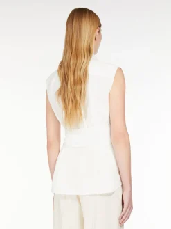 Sleeveless poplin shirt