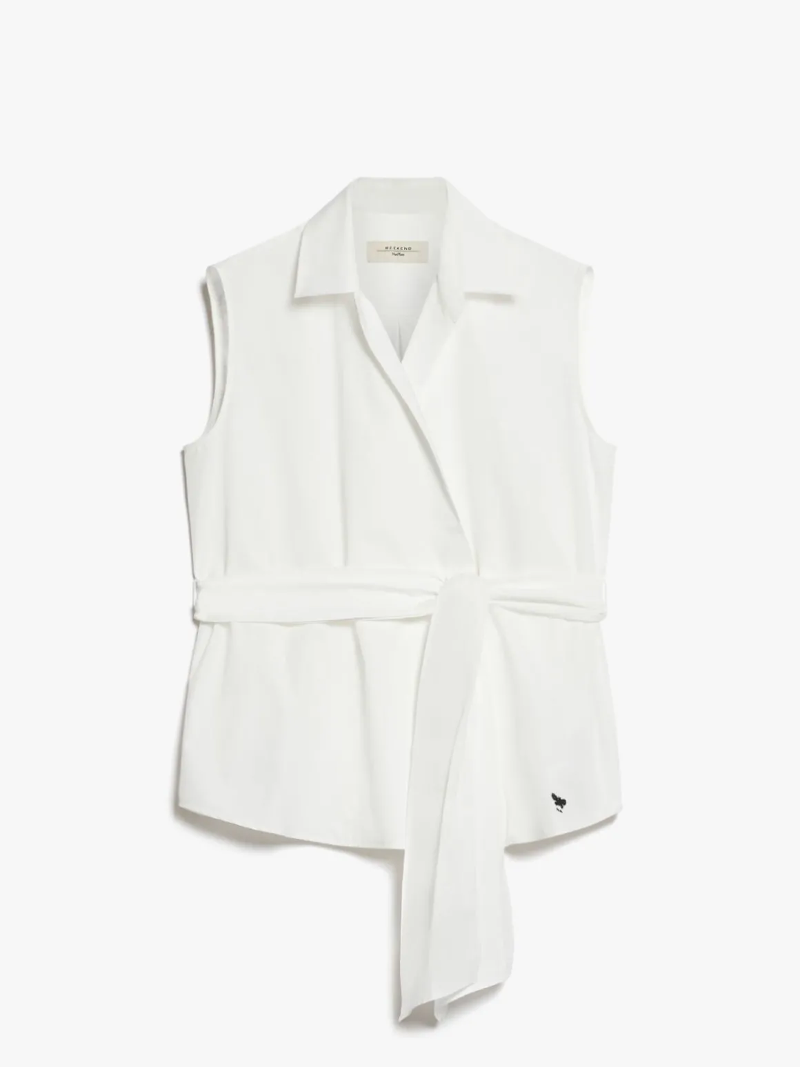 Sleeveless poplin shirt