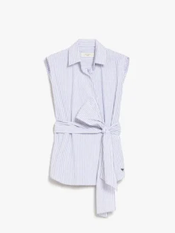 Sleeveless poplin shirt