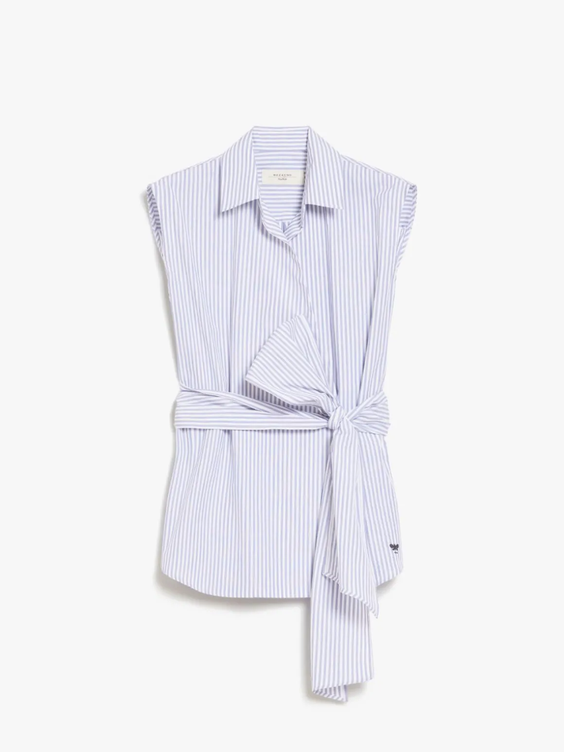 Sleeveless poplin shirt