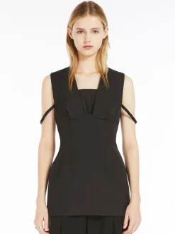 Sleeveless top with corset detail
