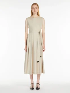 Sleeveless twill dress