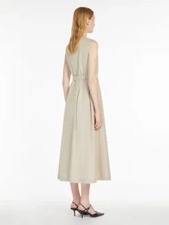Sleeveless twill dress
