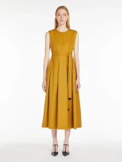Sleeveless twill dress