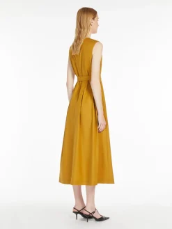 Sleeveless twill dress