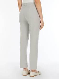 Slim-fit stretch cotton and viscose trousers