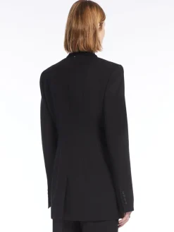 Slim-fit stretch wool blazer