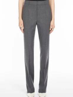 Slim-fit stretch wool trousers