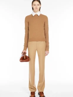 Slim-fit stretch wool trousers