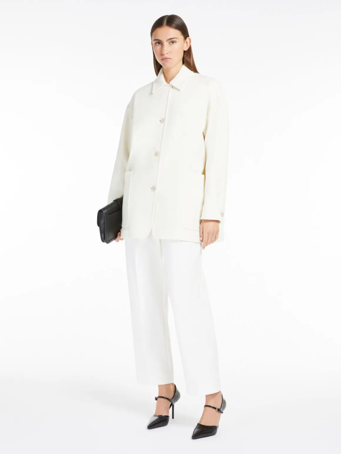Slim-fit, stretch-wool trousers