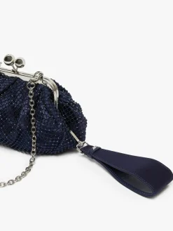 Small Pasticcino Bag in mesh and rhinestones