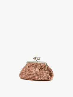 Small Pasticcino Bag in mesh and rhinestones