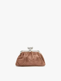 Small Pasticcino Bag in mesh and rhinestones