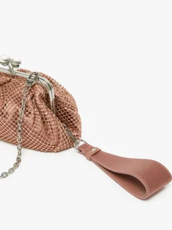 Small Pasticcino Bag in mesh and rhinestones