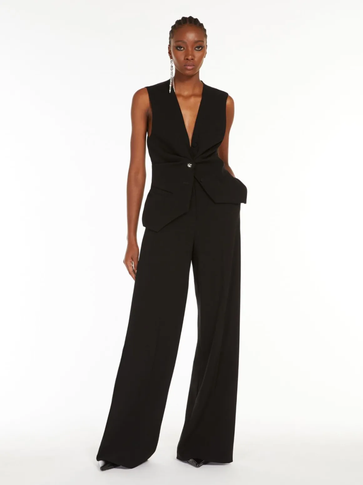 Straight cady trousers