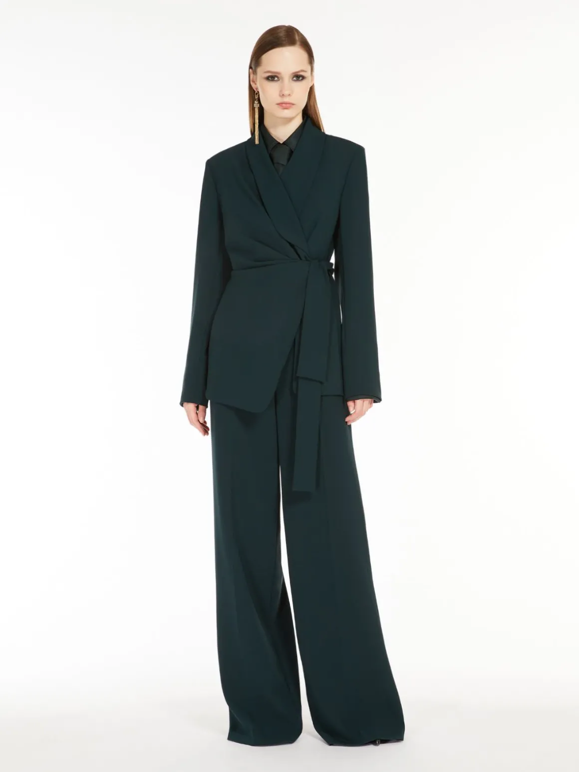 Straight cady trousers