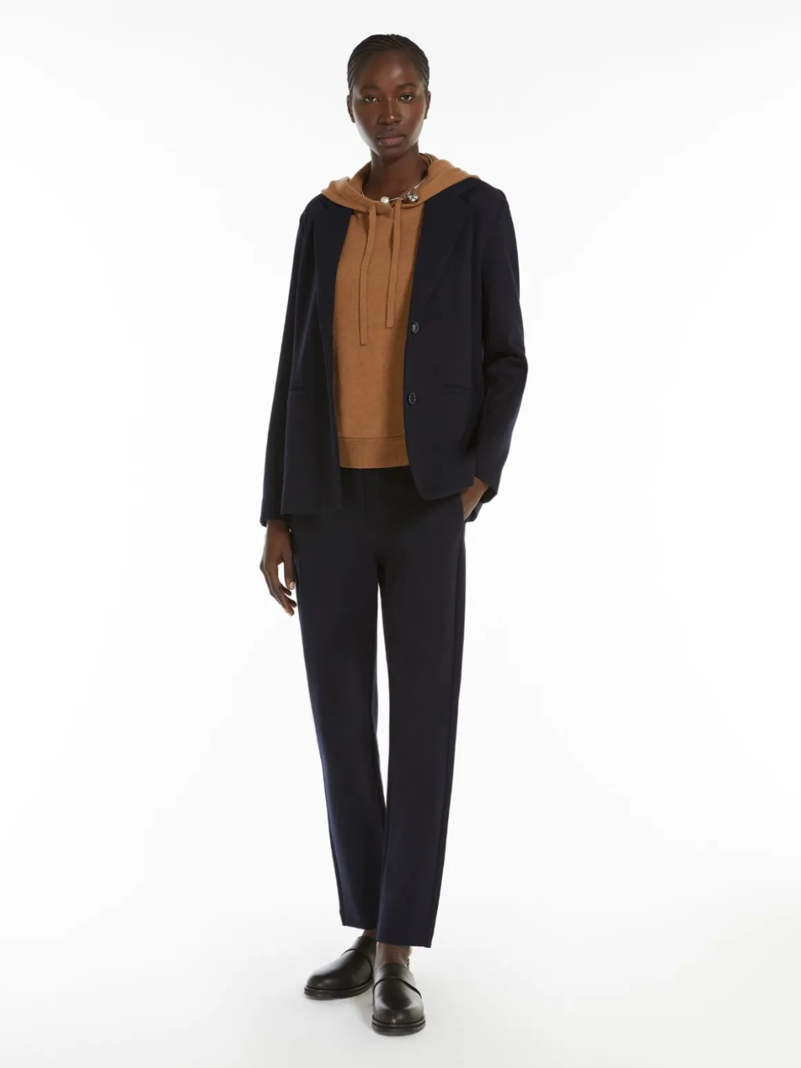 Straight viscose trousers