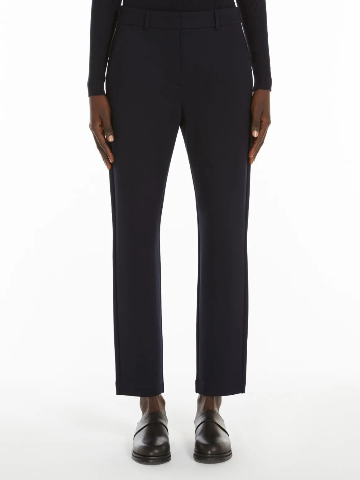 Straight viscose trousers