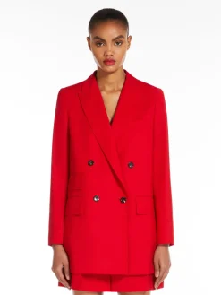 Straight wool canvas blazer