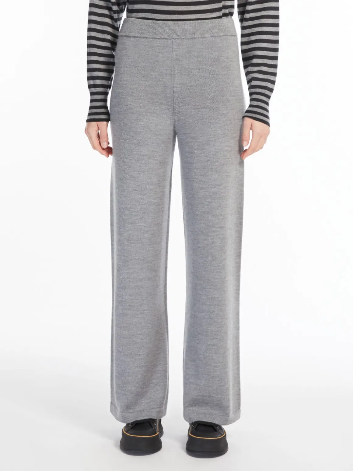 Straight wool trousers