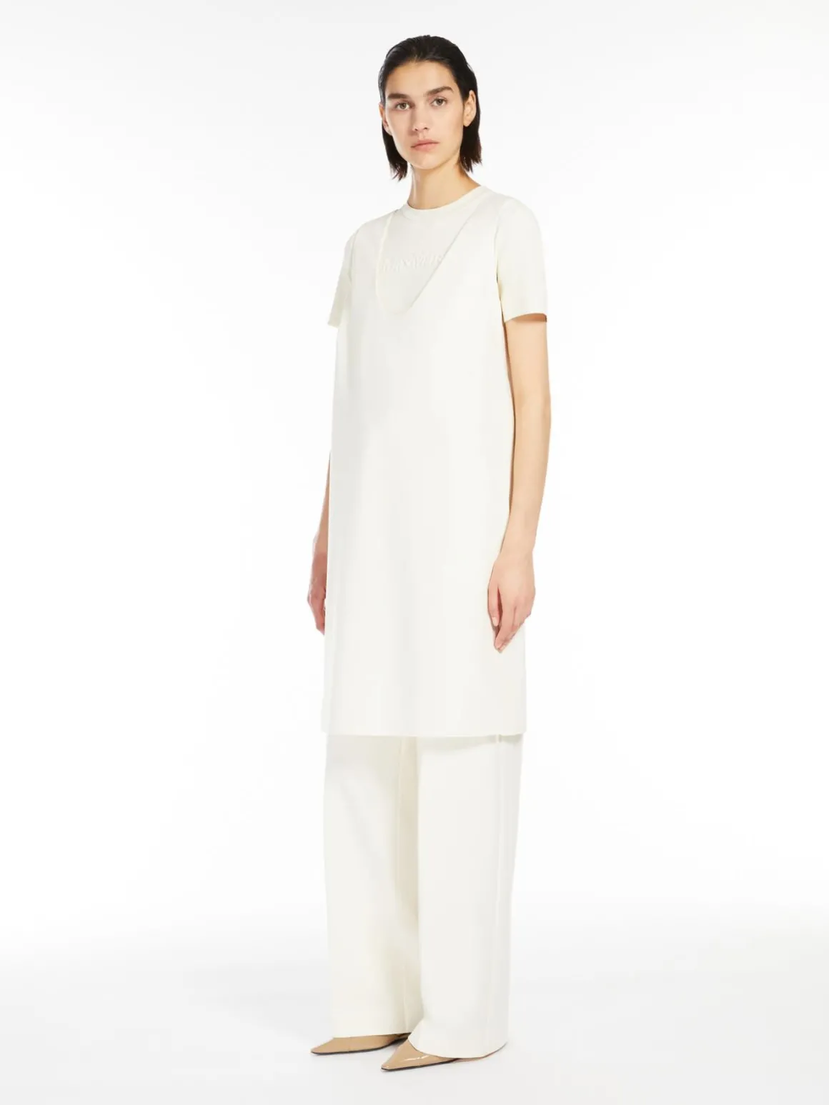 Straight-fit technical jersey trousers