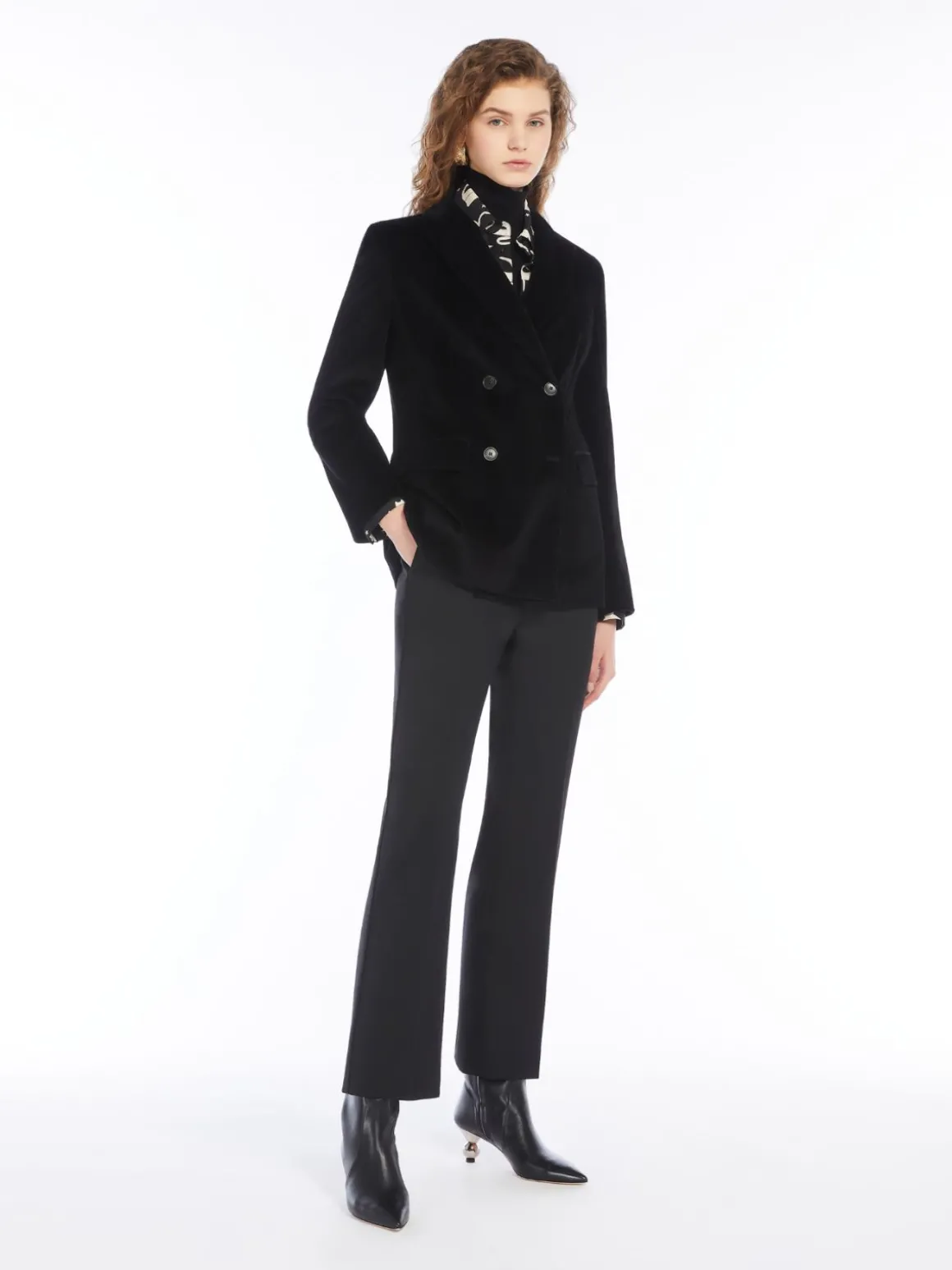 Straight-fit technical wool trousers