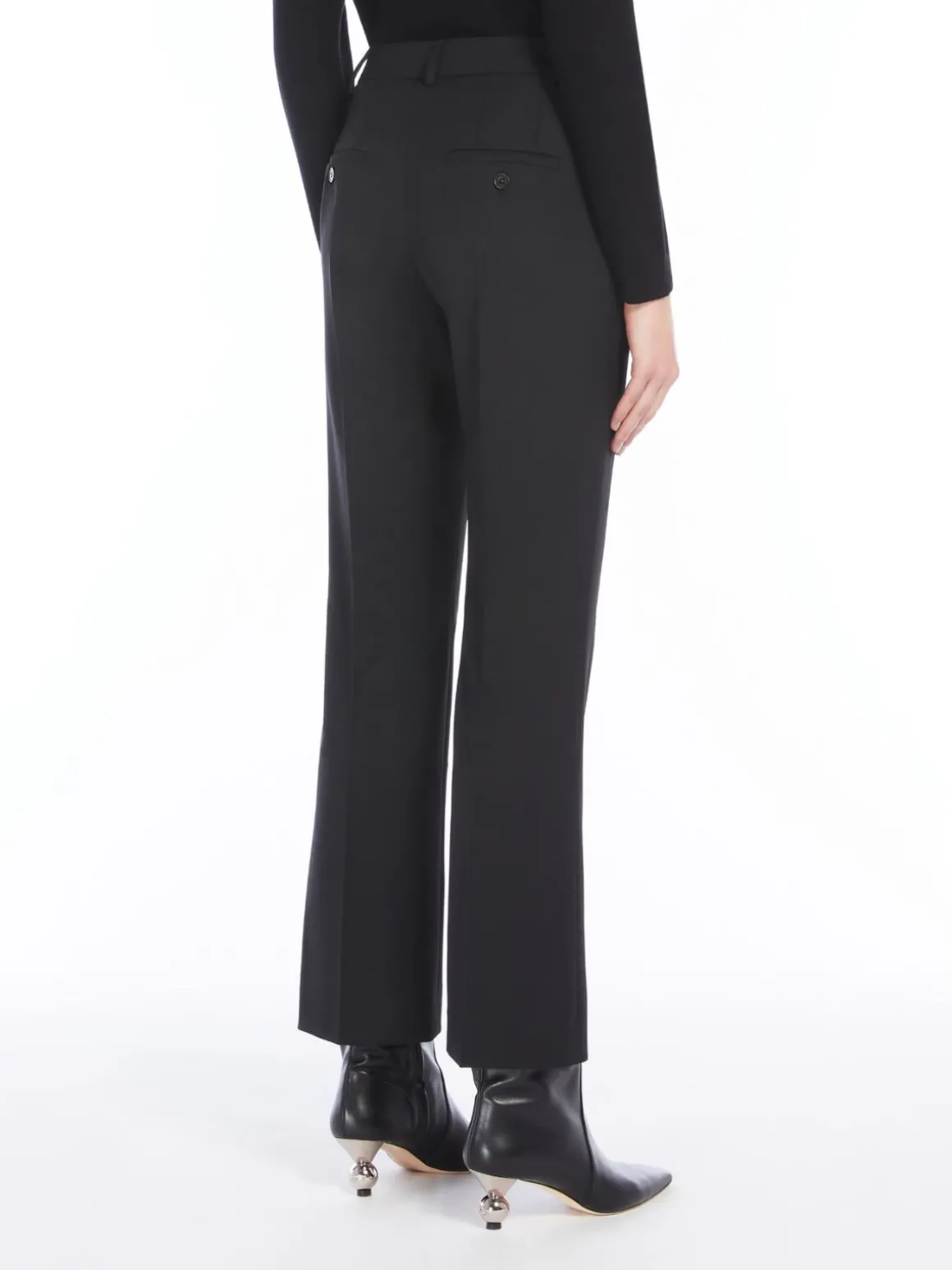 Straight-fit technical wool trousers